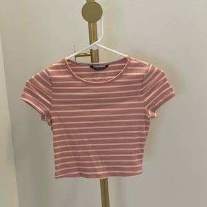 Pink and white stripped tank top